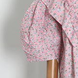 Bowknot Back Ruffled Puff Blouse