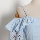 SERENITY Flare Half Sleeve Patchwork Ruffle Dress