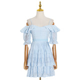 SERENITY Flare Half Sleeve Patchwork Ruffle Dress