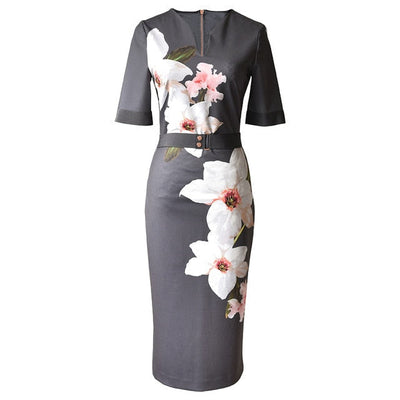 Classy Floral Midi Dress