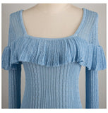 SKYE Ruffled Back Cross Knitting Dress