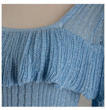 SKYE Ruffled Back Cross Knitting Dress