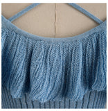 SKYE Ruffled Back Cross Knitting Dress