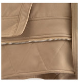 Khaki Zipper High Waist Belted Skirt