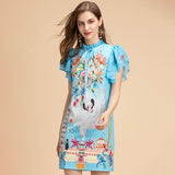 GALILIE Butterfly Sleeve Sequined Beading Dress