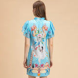 GALILIE Butterfly Sleeve Sequined Beading Dress
