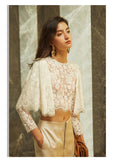 Three-quarter Sleeve Lace Hollow Out Blouse