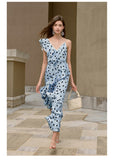 CANDACE Polka Dot V-neck Ruffled Midi Dress