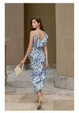 CANDACE Polka Dot V-neck Ruffled Midi Dress