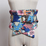 Layered printed fashion waist belt
