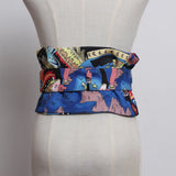 Layered printed fashion waist belt