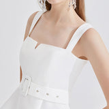 Asymmetrical Strap Sashes Vest Belted Top