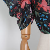 Floral Sweetheart Puff Zipper short Blouse