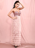 FRIDAY Sequined Tube Mesh Gown