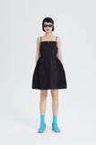 ATARA Spaghetti Black Split Loose Fit Dress