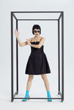 ATARA Spaghetti Black Split Loose Fit Dress
