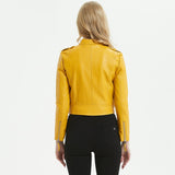 O-Neck biker jacket in colors