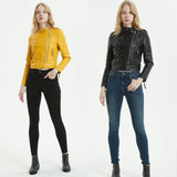 O-Neck biker jacket in colors