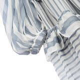 IZZY Striped Ruffled Boho Midi Dress