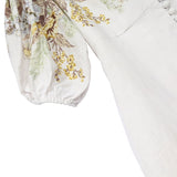 TESHIA Floriated V-neck Button Slim Dress