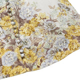 TESHIA Floriated V-neck Button Slim Dress
