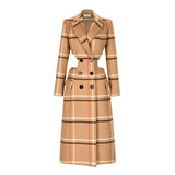 Fit Plaid Twisted Hollow Out Overcoat