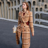 Fit Plaid Twisted Hollow Out Overcoat