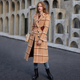 Fit Plaid Twisted Hollow Out Overcoat