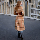 Fit Plaid Twisted Hollow Out Overcoat