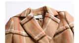 Fit Plaid Twisted Hollow Out Overcoat