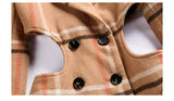 Fit Plaid Twisted Hollow Out Overcoat