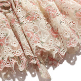 EDEN Belted Embroidery Ruffled Midi Dresses