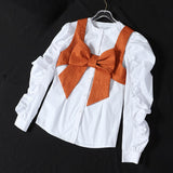 Vintage Inspired Blouse with Bow Vest