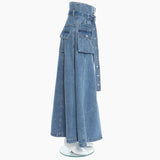 High Street Asymmetrical Denim Skirt