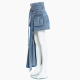 High Street Asymmetrical Denim Skirt