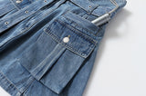 High Street Asymmetrical Denim Skirt