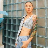 Hip Deconstructed Denim Top
