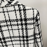 Double-breasted plaid blazer