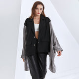 2-color Loose Batwing Sleeve Top