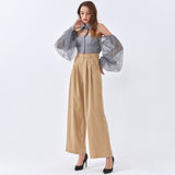 Sweetheart mesh sleeve party crop top