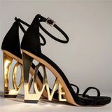 LOVE Cutout Wedge Ankle-strap Sandals