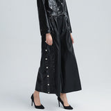 Wi-leg Slit Culotte pants