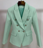 Double-Breasted Mint Blazer