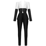 Color-block Suit and Pant Set