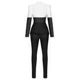 Color-block Suit and Pant Set