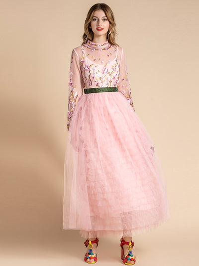 ALICE Romantic Mesh Maxi Dress