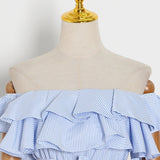 Ruffled High-Low Stripe Dress-Dresses-Primetime-Looks