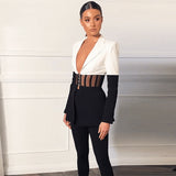 Color-block Suit and Pant Set