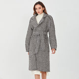 Lapel knee-length autumn coat