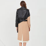Black and cream lapel windbreaker